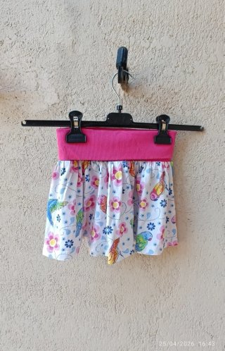 Gonna bambina 4 anni fantasia uccellini