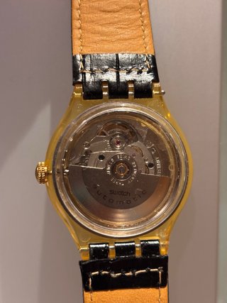 Swatch Automático Correa Piel Negra