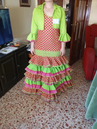Vestido de flamenca volantes lunares