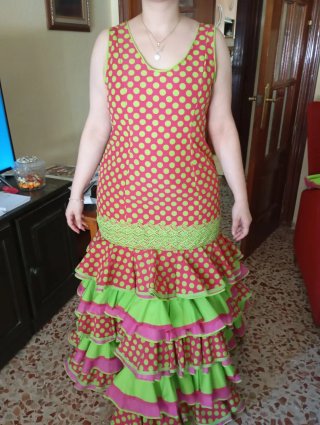 Vestido de flamenca volantes lunares