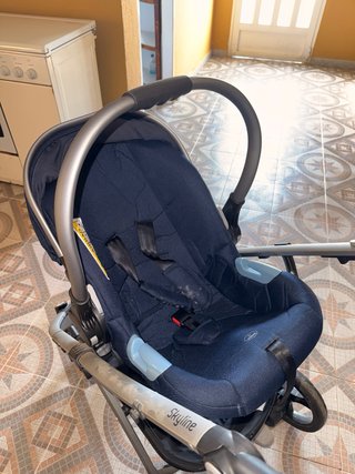 Cochecito de bebé 3 piezas azul