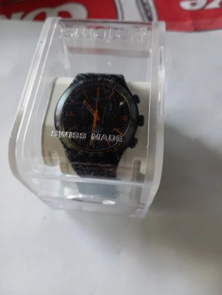 Orologio Swatch Chronograph Nero Arancione