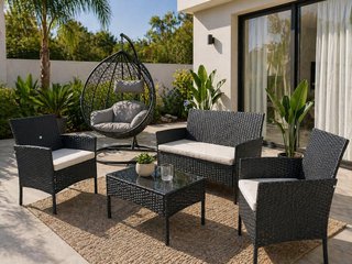 Conjunto Muebles Jardín Ratán con balancín + Envio