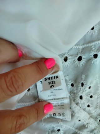 Vestido Blanco Niña Shein T-6 Años