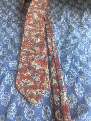 Corbata Seda Azul con Puntos Dorados