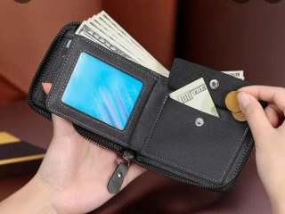 Cartera Carrken Hombre Cremallera Negra