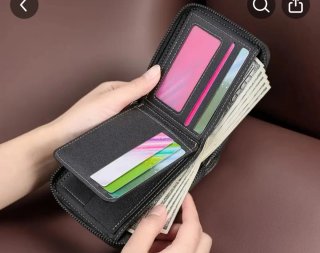 Cartera Carrken Hombre Cremallera Negra