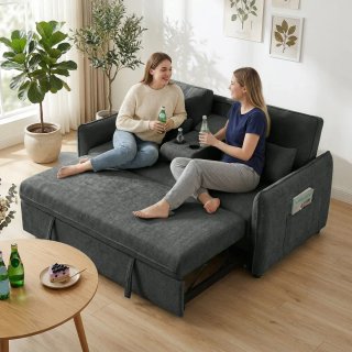Sofá Cama Gris 2 Plazas 3 en 1