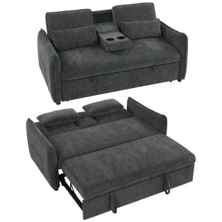 Sofá Cama Gris 2 Plazas 3 en 1