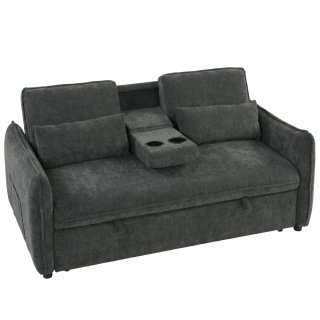 Sofá Cama Gris 2 Plazas 3 en 1