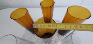 7 Vasos Tubo Ámbar y Transparentes