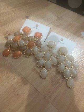 Pendientes flamenca beige y naranja