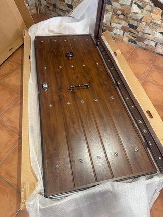 Puerta Acorazada Rústico Nogal 206x89cm