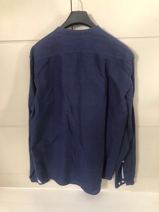Camisa Lino Cuello Mao Sfera Azul Talla L