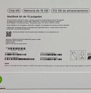 MacBook Air 2026 15 Pollici M5 512 GB SSD Nuovo