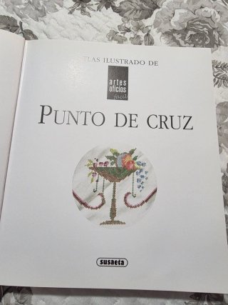 Atrás ilustrado de punto de cruz