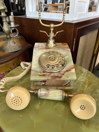 Teléfono Vintage de Ónix y Latón - Años 70