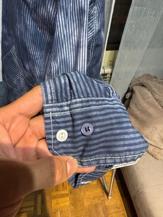 Camisa Rayas Azul y Blanco