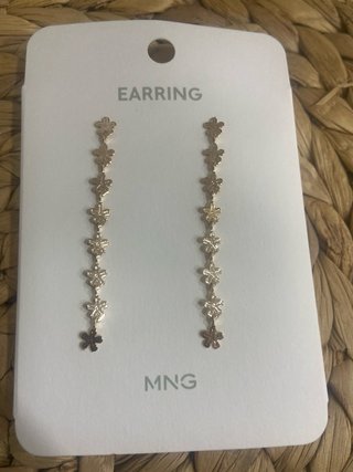 Pendientes Mango Dorados Flor NUEVOS