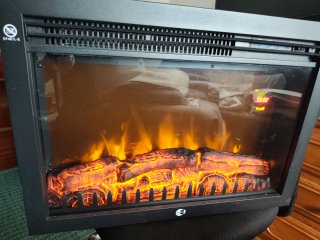 Chimenea Eléctrica Negra con Efecto Llama