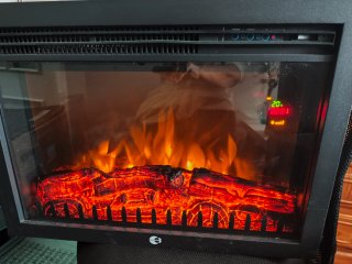 Chimenea Eléctrica Negra con Efecto Llama