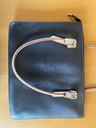 Maletín de piel mujer marrón/beige
