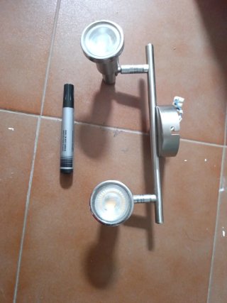 Lámpara de pared doble metal y cristal