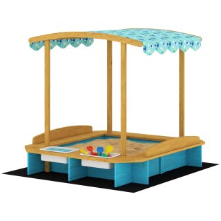 Arenero Madera Niños con Techo y Bancos