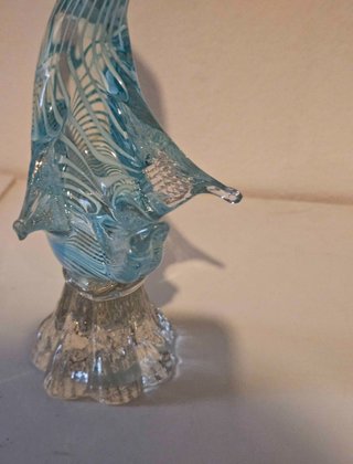 Pato de cristal Murano azul