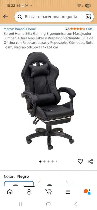Sillón de ordenador negro