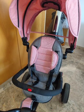 Triciclo Lionelo rosa y gris