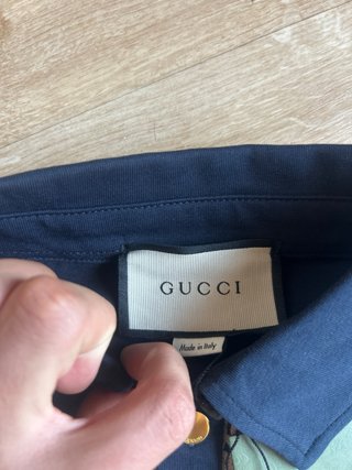 Polo Gucci GG Beige y Azul
