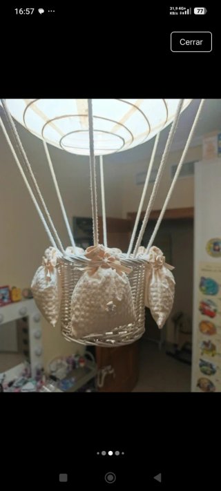Lámpara infantil globo aerostático