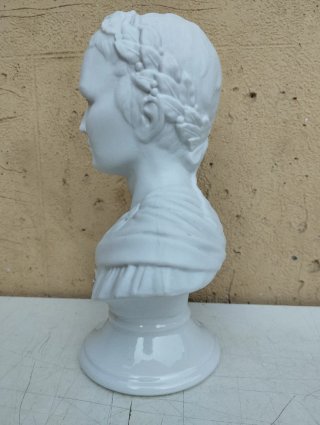 Antica scultura busto Giulio Cesare in ceramica