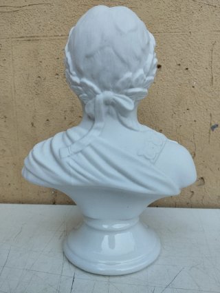 Antica scultura busto Giulio Cesare in ceramica