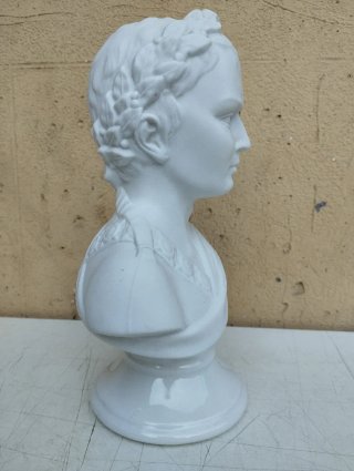 Antica scultura busto Giulio Cesare in ceramica