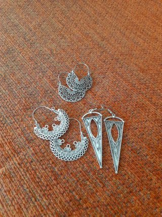 Pendientes mujer  color plata estilo étnico
