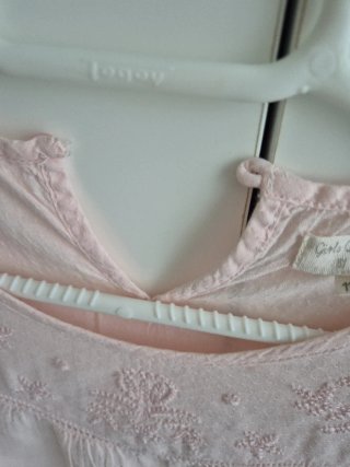 Camisa niña manga larga rosa bordada 11/12
