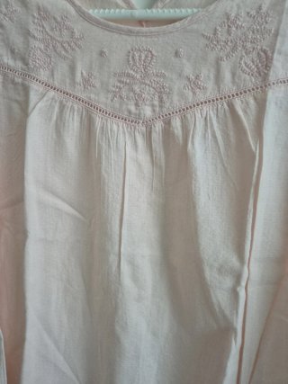 Camisa niña manga larga rosa bordada 11/12