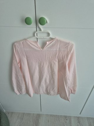 Camisa niña manga larga rosa bordada 11/12
