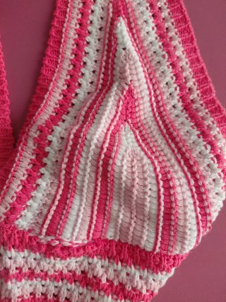 Top Crochet Rosa y Blanco