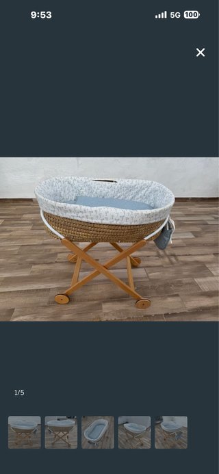 Moisés Cuna Mimbre Ruedas