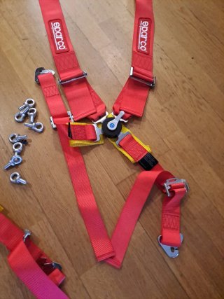 Arnés Sparco Rojo 4 Puntos