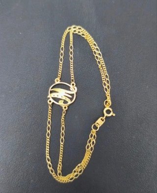 Pulsera Oro 18k M Doble Cadena