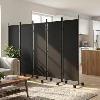 Biombo Plegable 5 Paneles con Ruedas