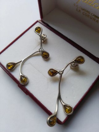Pendientes Plata y Ámbar