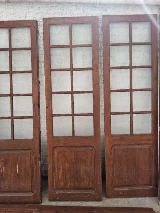 4 Puertas Madera y Cristal + Marco