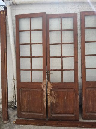 4 Puertas Madera y Cristal + Marco