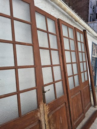 4 Puertas Madera y Cristal + Marco