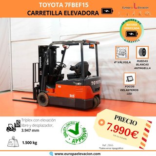 CARRETILLA ELEVADORA ELECTRICA TOYOTA 1500 KG